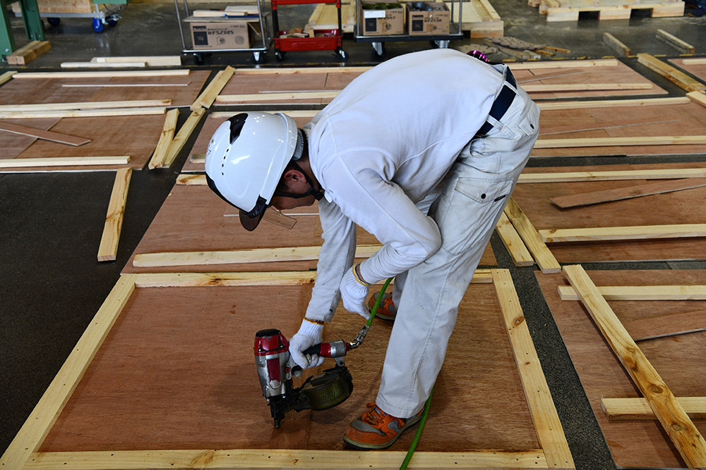 平打ち作業